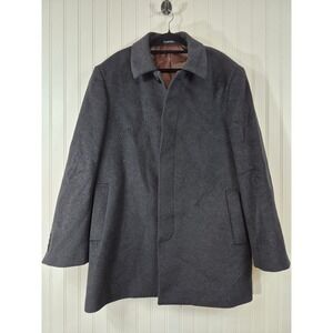 Jean-Paul Germain Mens‎ Charcoal Gray Wool Blend Car Coat Overcoat Size 42R